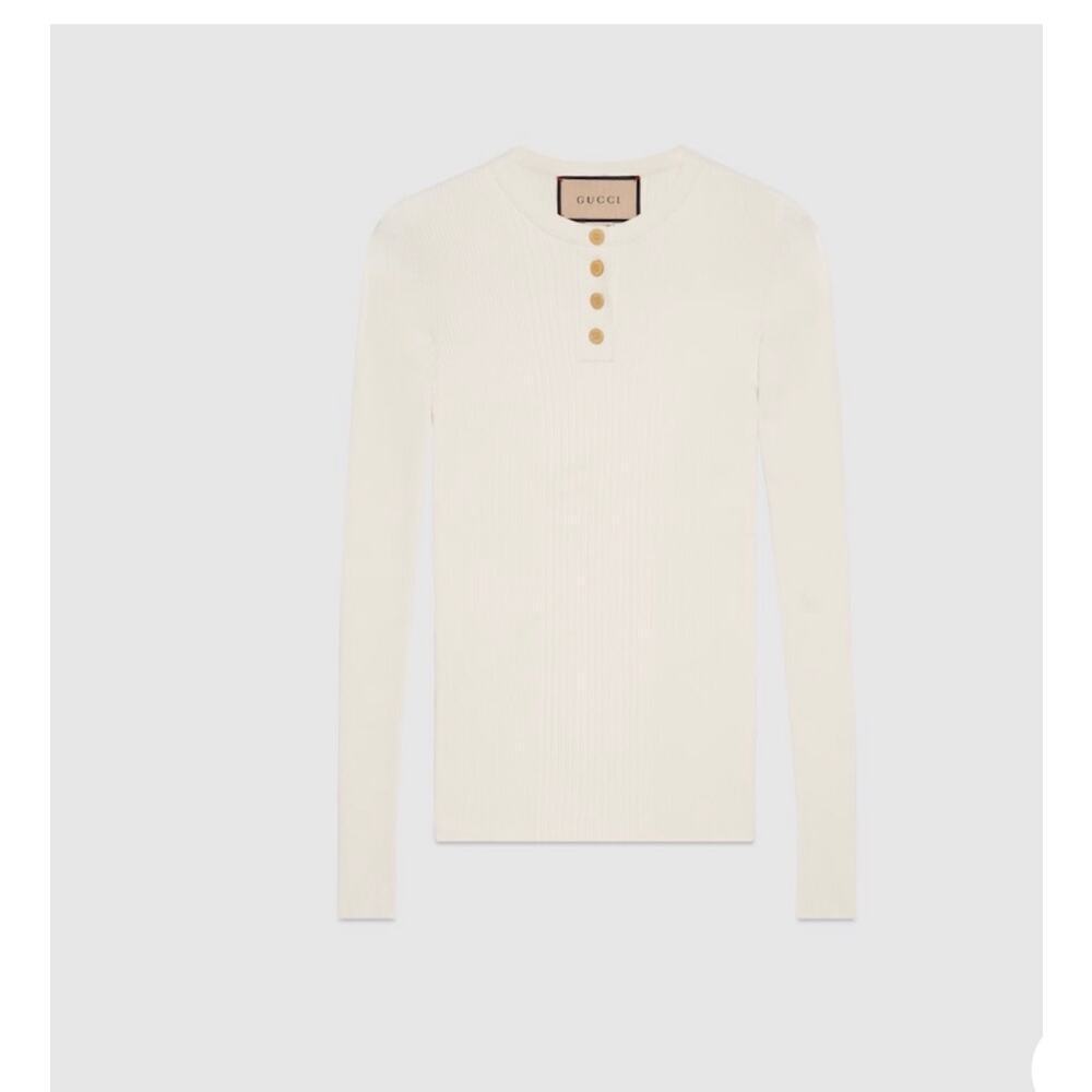 Gucci extra fine viscose long sleeve top size medium brand new with tags